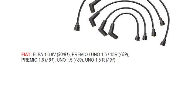 Imagen de JUEGO CABLES BUJIA FIAT UNO/PREMIO 1.5-1.6 1994/1997